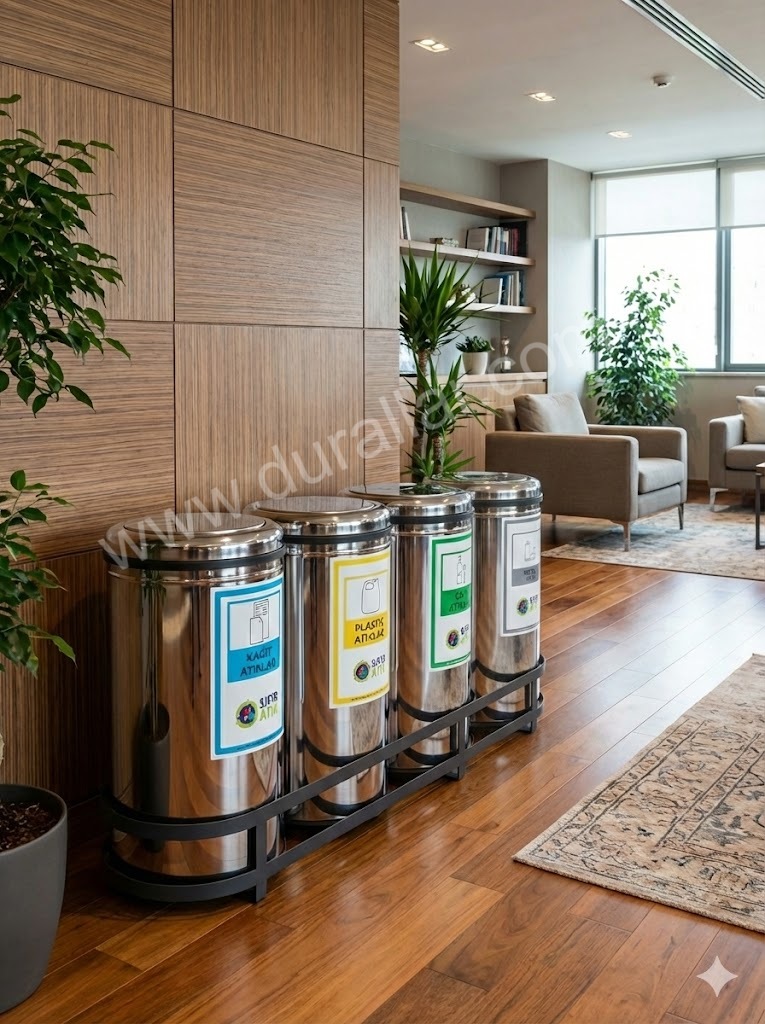 Döner kapaklı geri dönüşüm kutusu